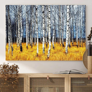Birch Trees Wall Art Print, Wall Art Landscape Canvas Print