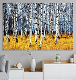 Birch Trees Wall Art Print, Wall Art Landscape Canvas Print