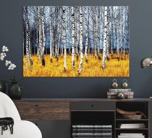Birch Trees Wall Art Print, Wall Art Landscape Canvas Print