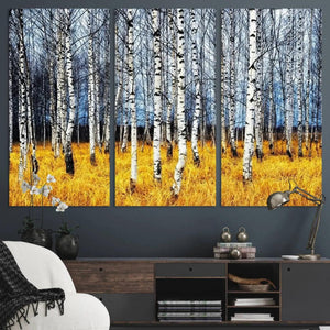Birch Trees Wall Art Print, Wall Art Landscape Canvas Print