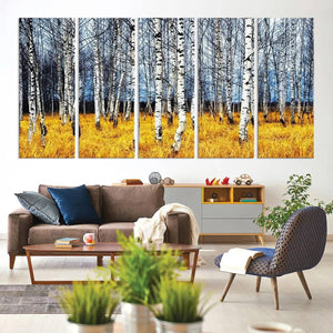 Birch Trees Wall Art Print, Wall Art Landscape Canvas Print