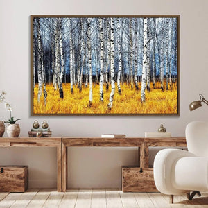 Birch Trees Wall Art Print, Wall Art Landscape Canvas Print