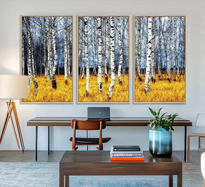 Birch Trees Wall Art Print, Wall Art Landscape Canvas Print