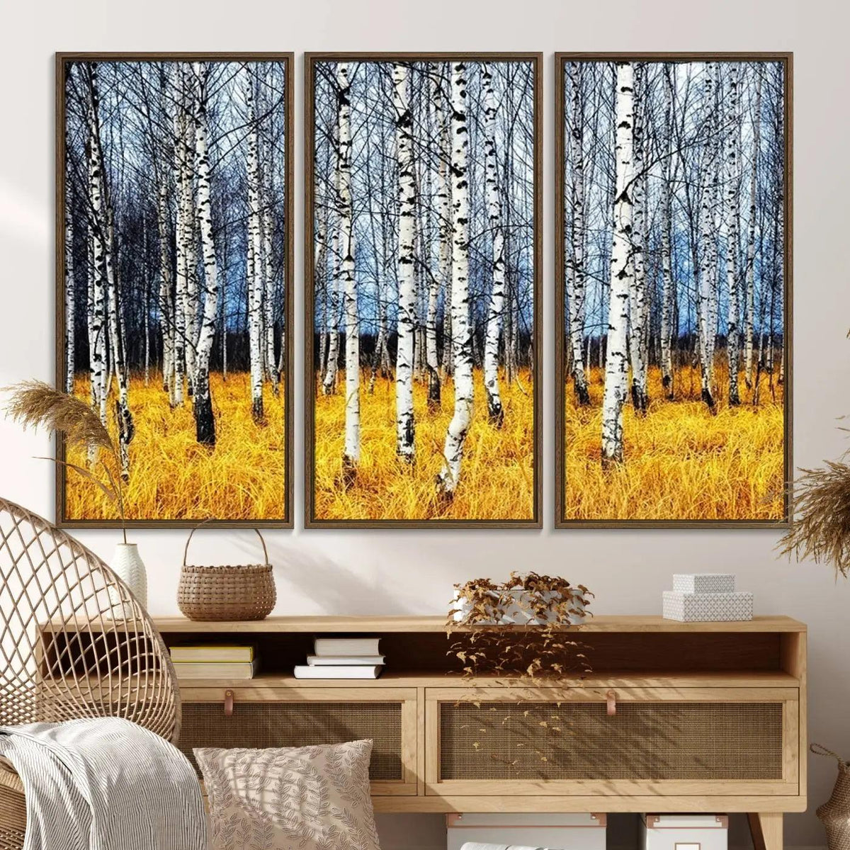 Birch Trees Wall Art Print, Wall Art Landscape Canvas Print