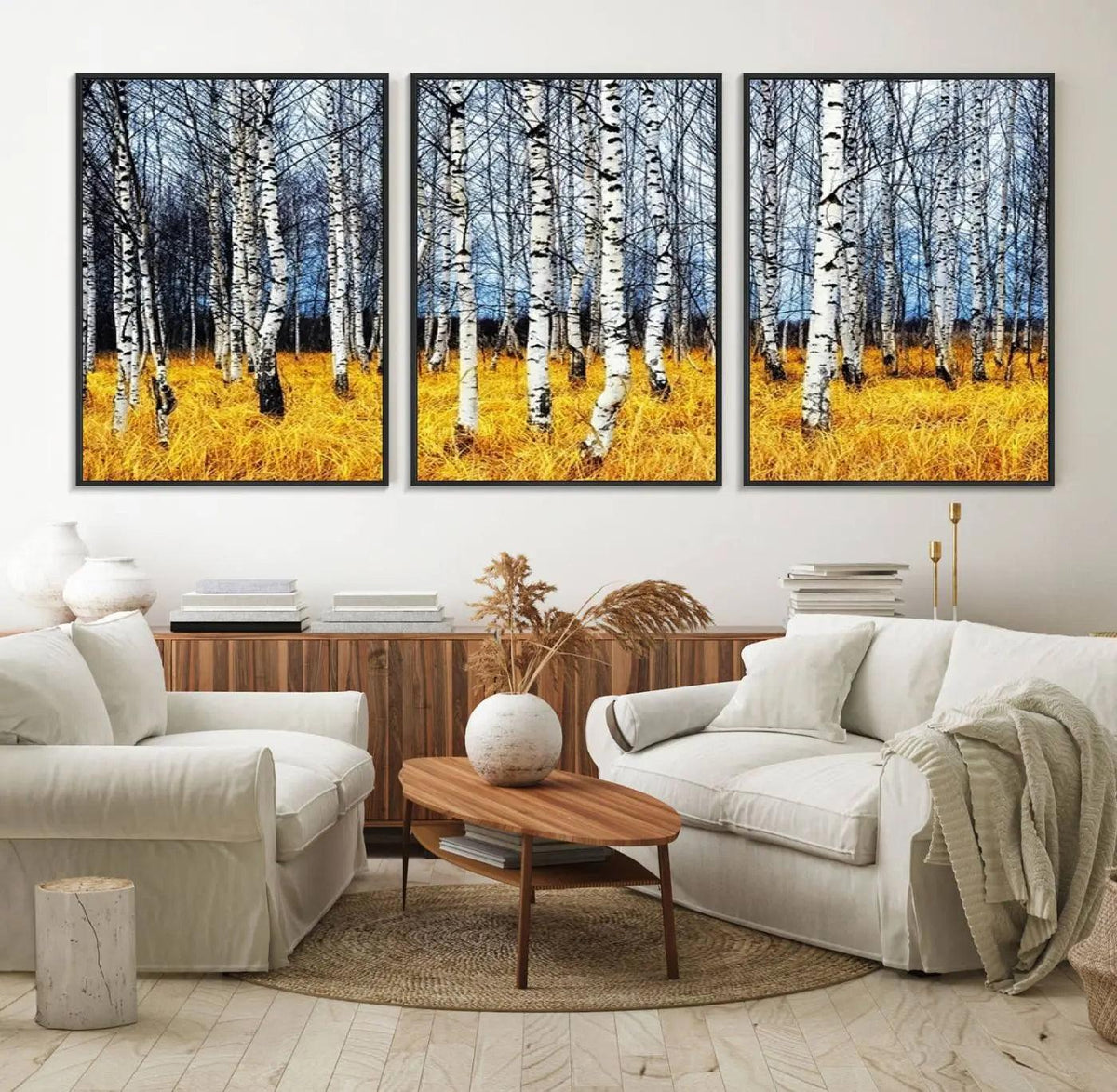 Birch Trees Wall Art Print, Wall Art Landscape Canvas Print