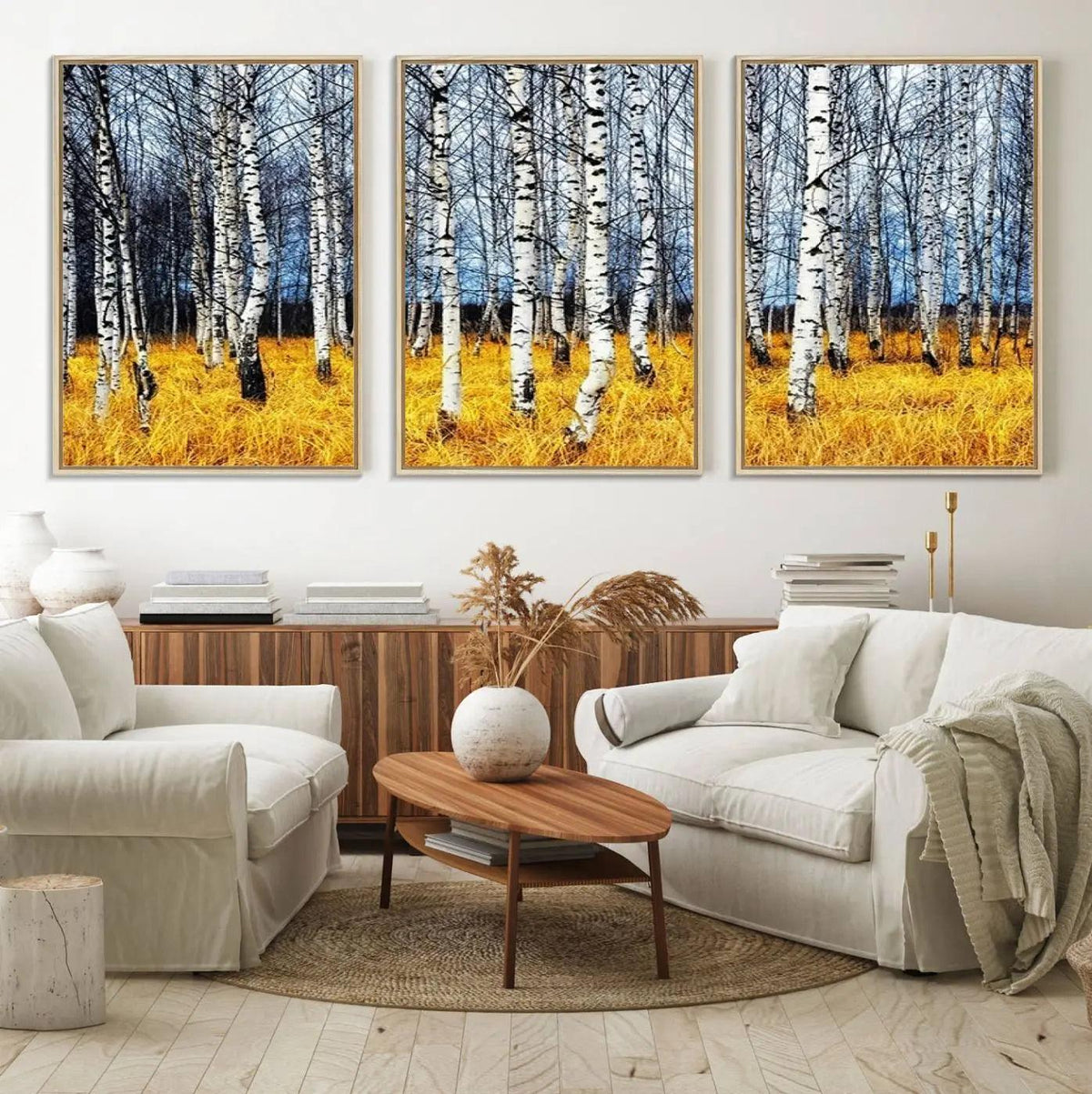 Birch Trees Wall Art Print, Wall Art Landscape Canvas Print
