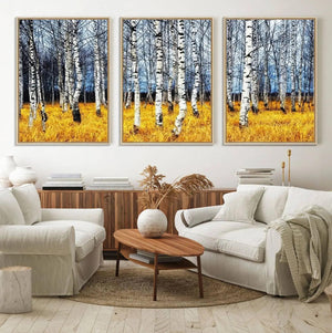Birch Trees Wall Art Print, Wall Art Landscape Canvas Print