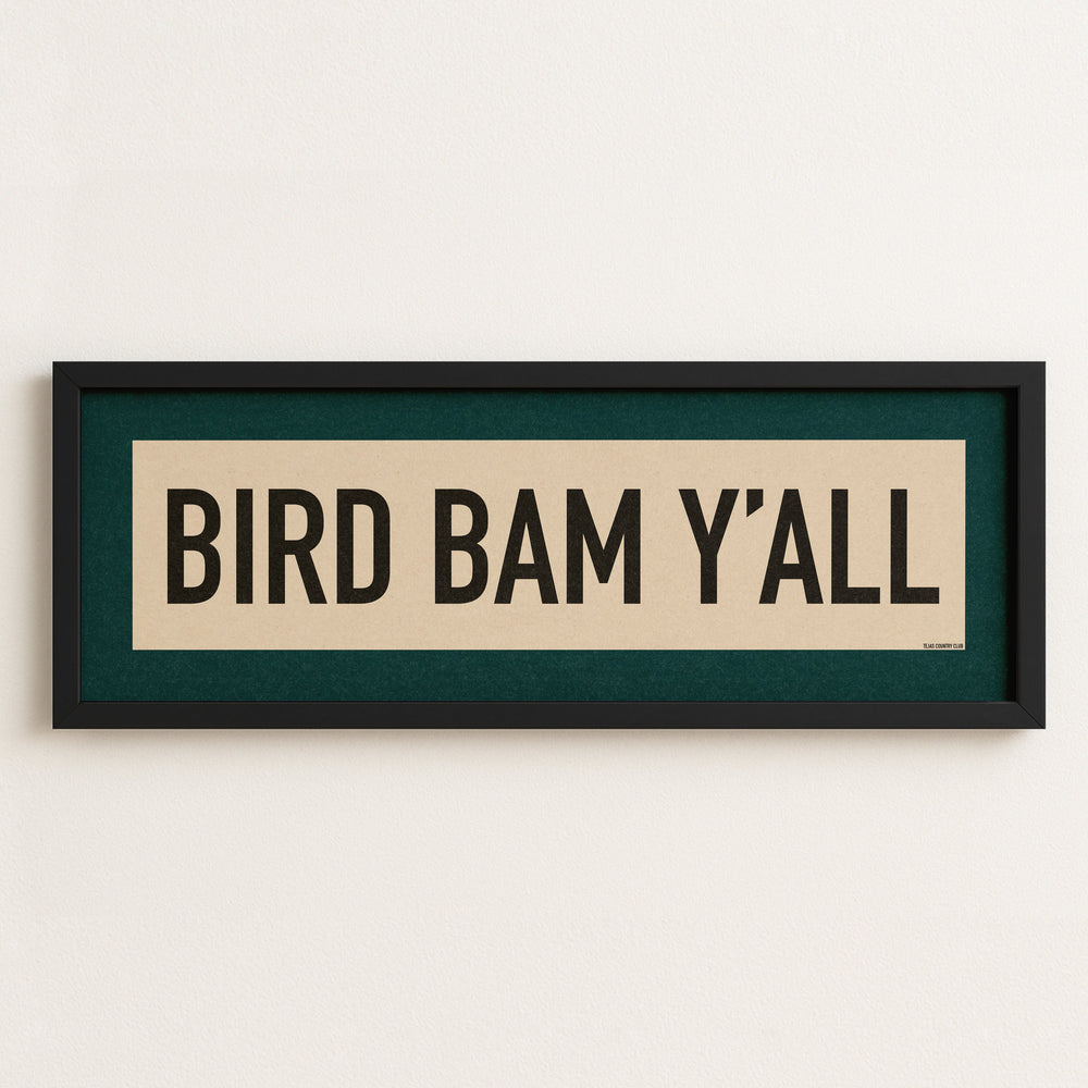 Framed Bird Bam Y'all Mahjong Art Scroll Sign