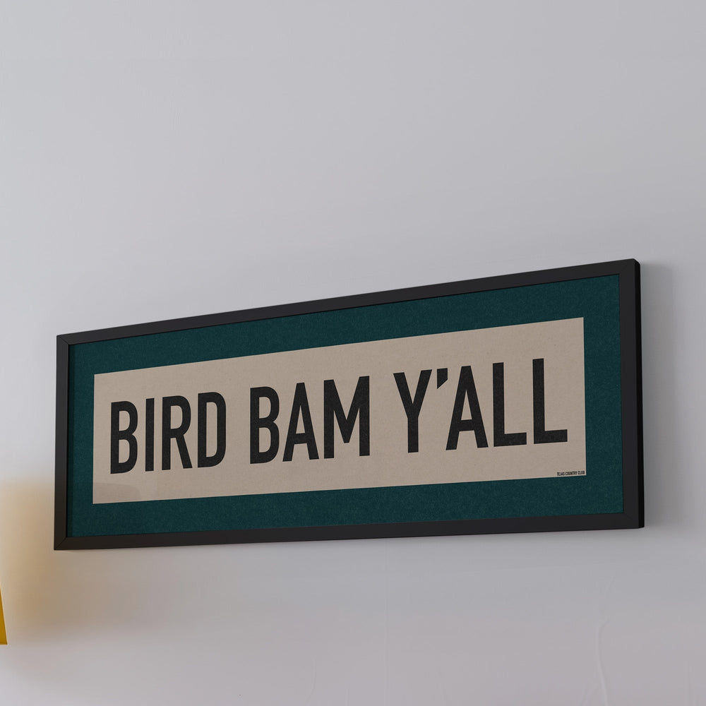 Framed Bird Bam Y'all Mahjong Art Scroll Sign