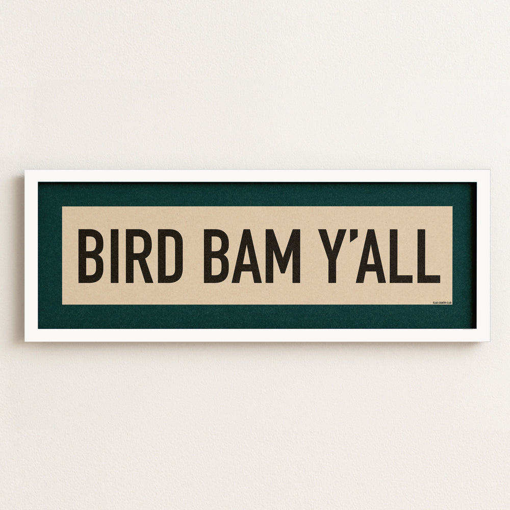 Framed Bird Bam Y'all Mahjong Art Scroll Sign