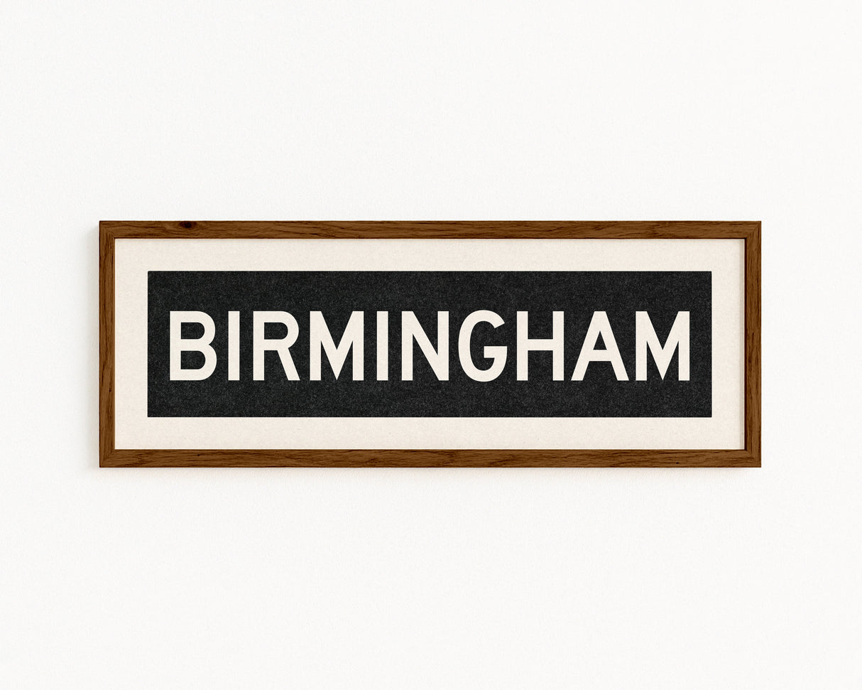 Framed Birmingham Alabama Bus Scroll