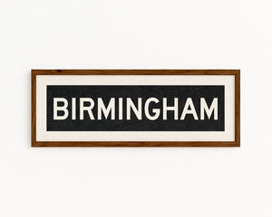 Framed Birmingham Alabama Bus Scroll
