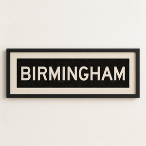 Framed Birmingham Alabama Bus Scroll