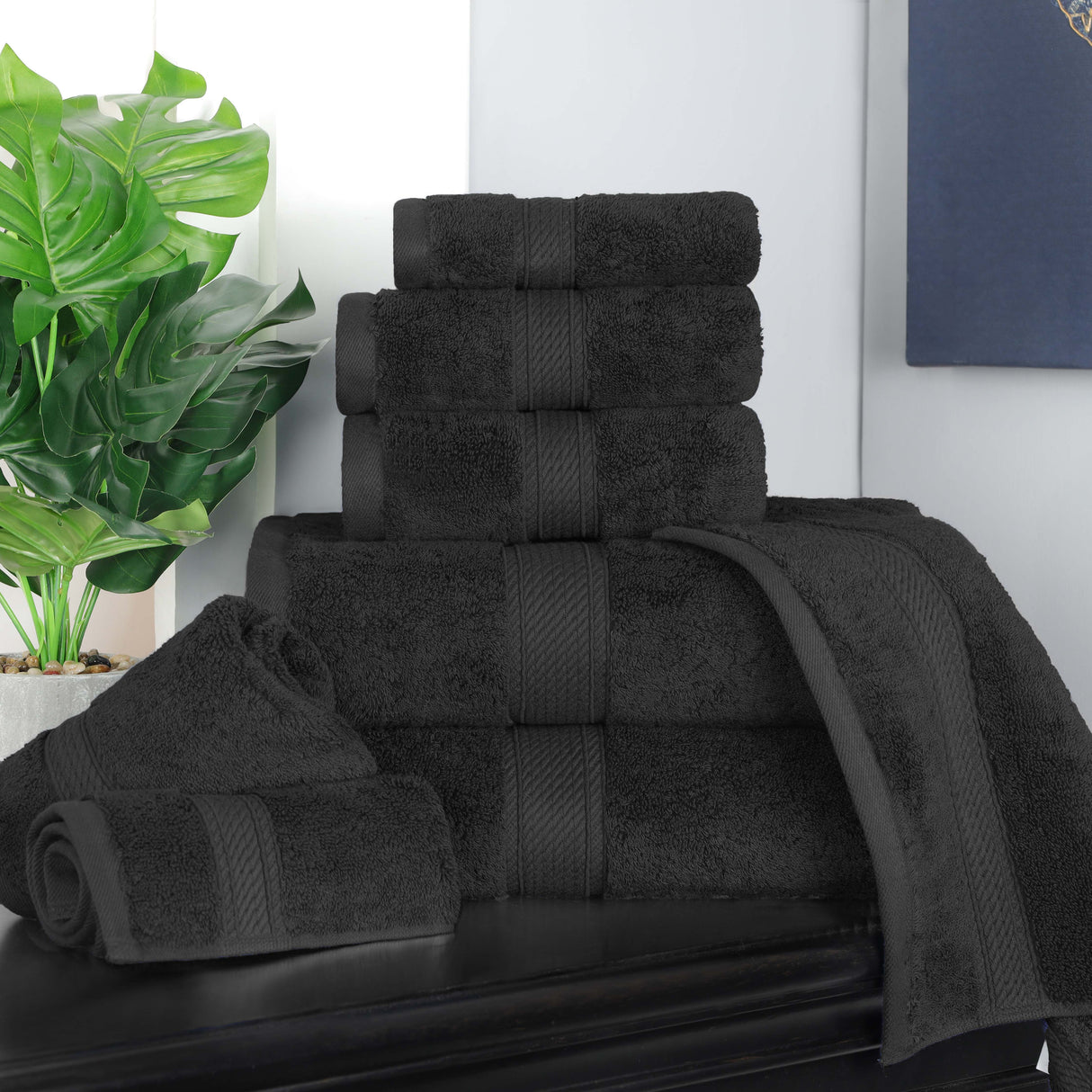 Madison Egyptian Cotton Plush Heavyweight 8 Piece Towel Set - Egyptian Cotton Towel Set by Superior Brand