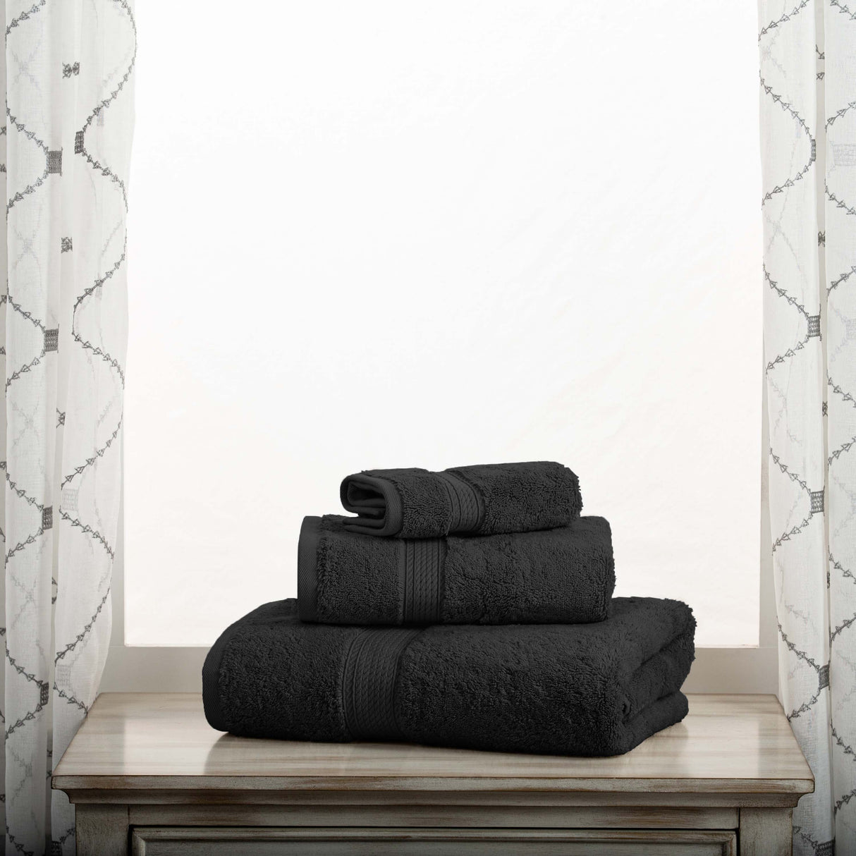 Madison Egyptian Cotton Plush Heavyweight 3 Piece Towel Set - Egyptian Cotton Towel Set by Superior Brand
