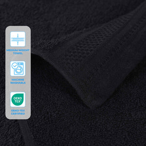 Honeycomb Textured Waffle Border Cotton Bath Towels, Set of 4 - Bath Towel by Superior Brand