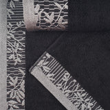 Cotton Floral Jacquard Border Bath Towel Set of 4 - Bath Towel by Superior Brand