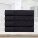 Cotton Floral Jacquard Border Bath Towel Set of 4 - Bath Towel by Superior Brand
