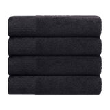 Cotton Floral Jacquard Border Bath Towel Set of 4 - Bath Towel by Superior Brand