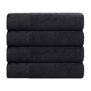 Cotton Floral Jacquard Border Bath Towel Set of 4 - Bath Towel by Superior Brand