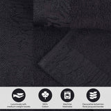 Cotton Floral Jacquard Border Bath Towel Set of 4 - Bath Towel by Superior Brand