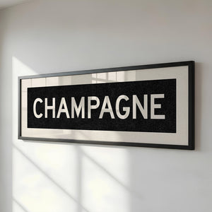 Framed Champagne Bus Scroll Sign