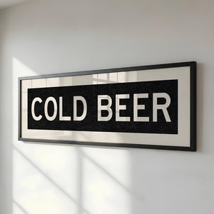 Framed Cold Beer Bus Scroll Sign