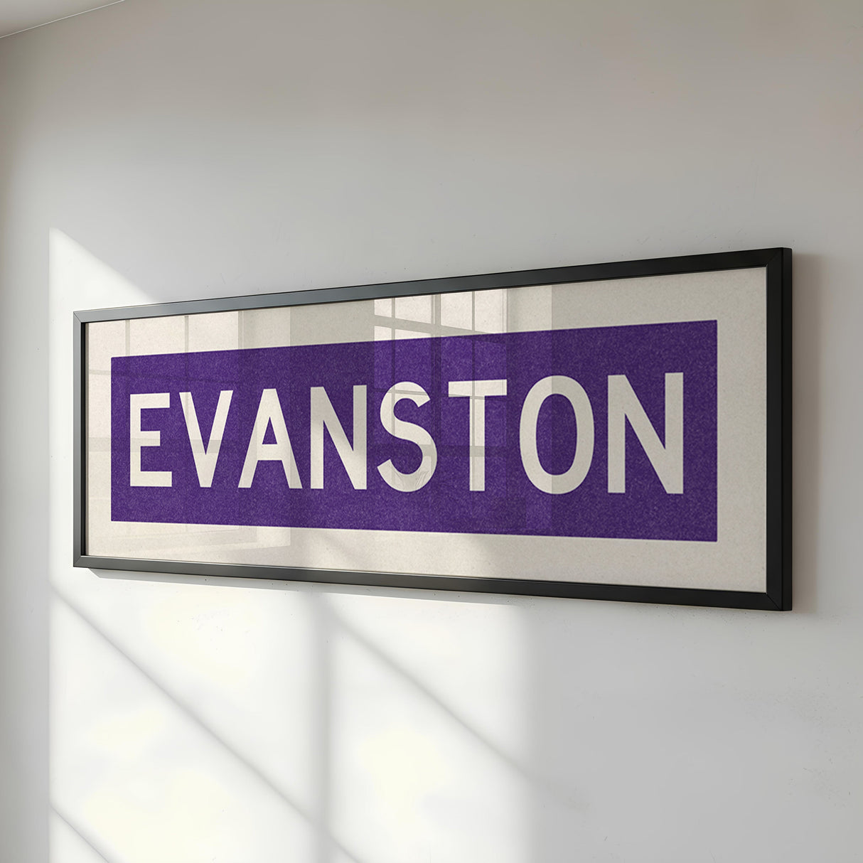 Framed Evanston Purple Bus Scroll