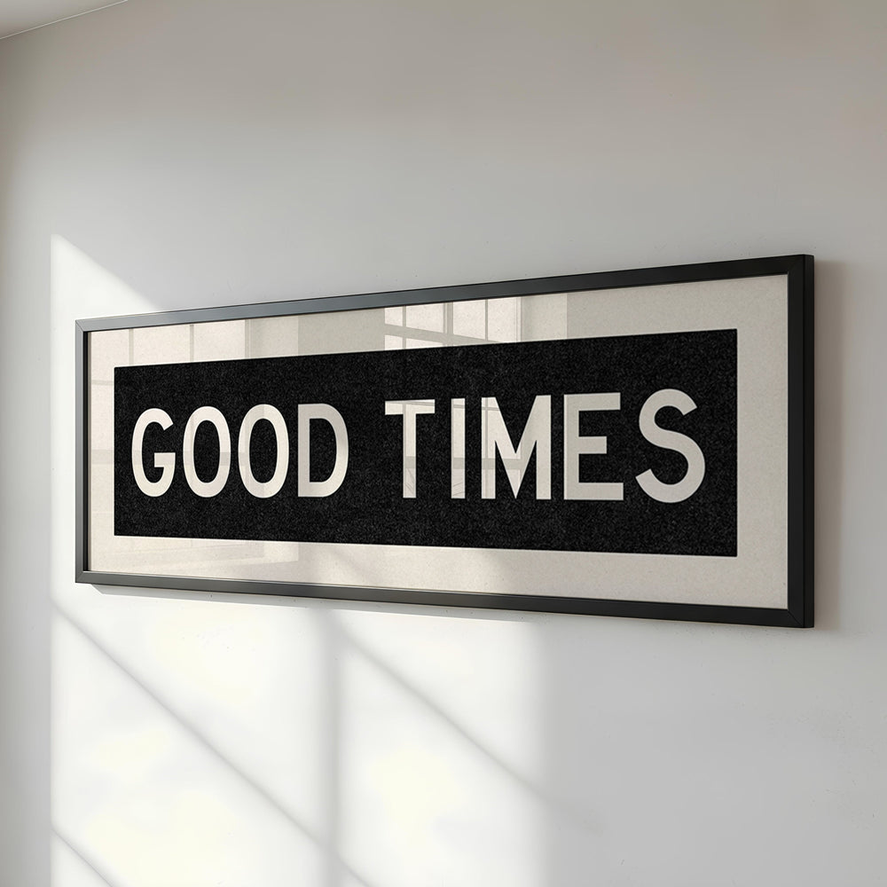 Framed Good Times Bus Scroll Sign