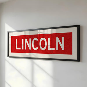 Framed Lincoln Bus Scroll