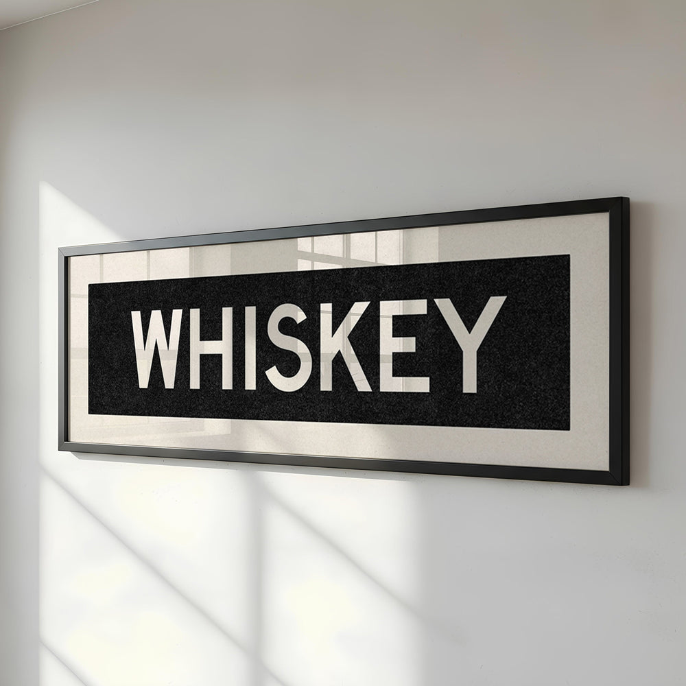 Framed Whiskey Bus Scroll Sign