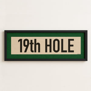 Framed 19th Hole Golf Art Scroll Print