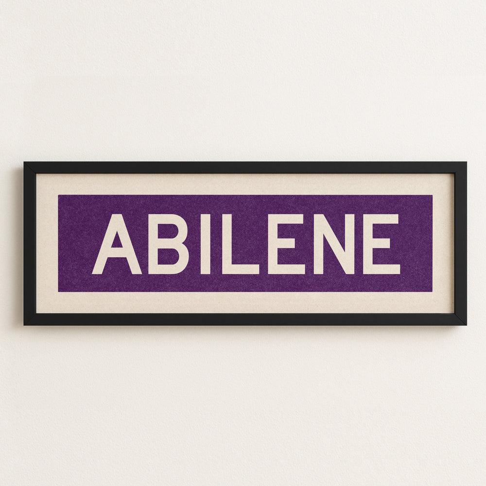 Framed Abilene Purple Bus Scroll