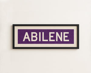 Framed Abilene Purple Bus Scroll