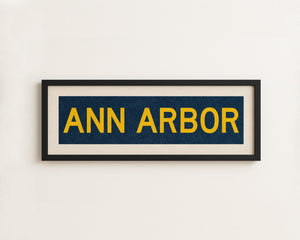 Framed Ann Arbor Navy Bus Scroll