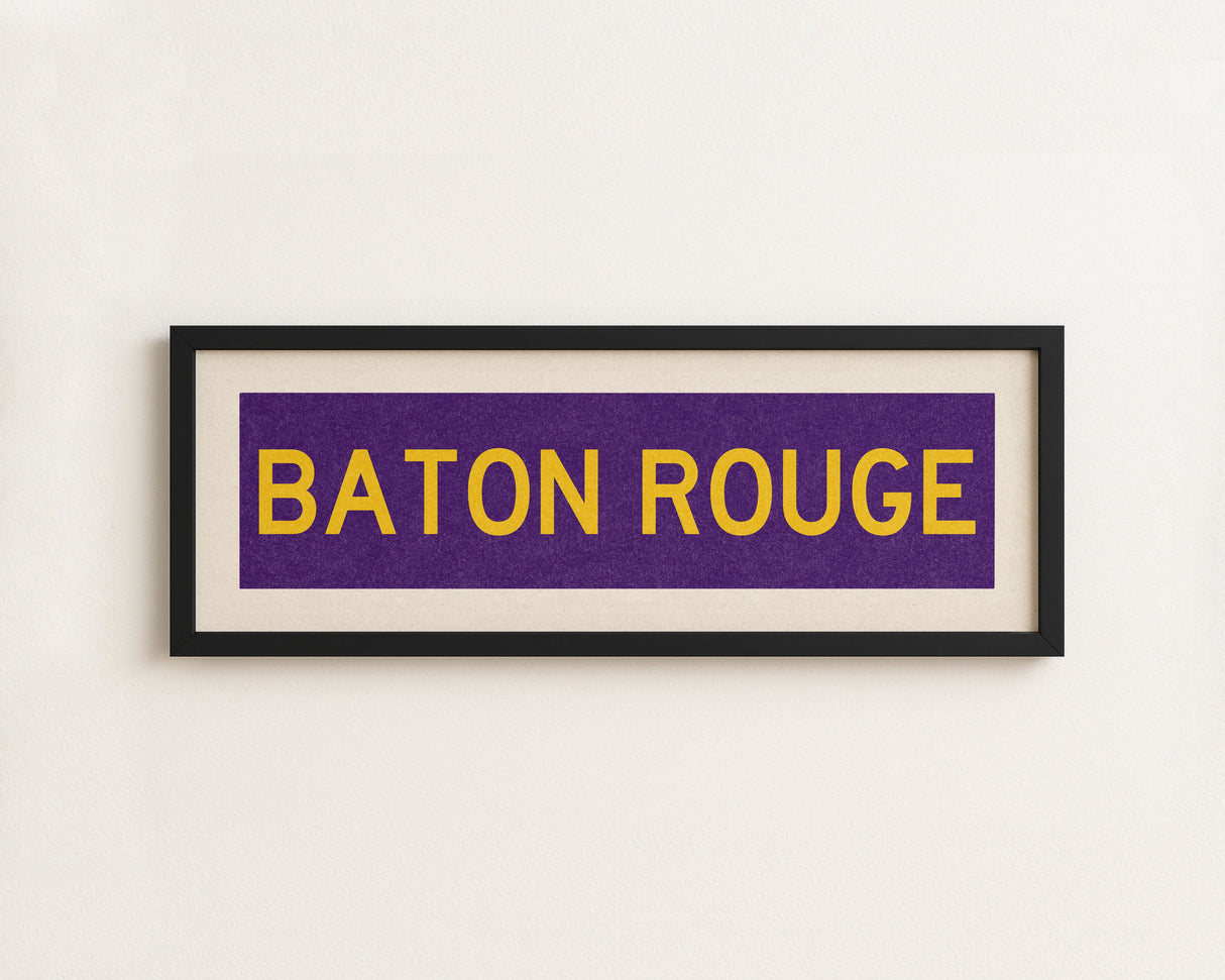 Framed Baton Rouge Purple Bus Scroll