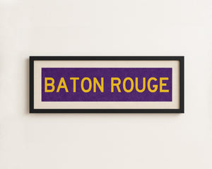 Framed Baton Rouge Purple Bus Scroll