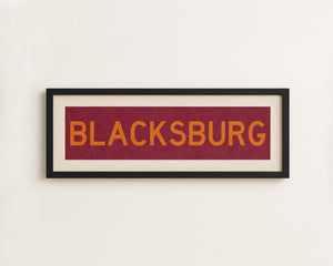 Framed Blacksburg Maroon Bus Scroll