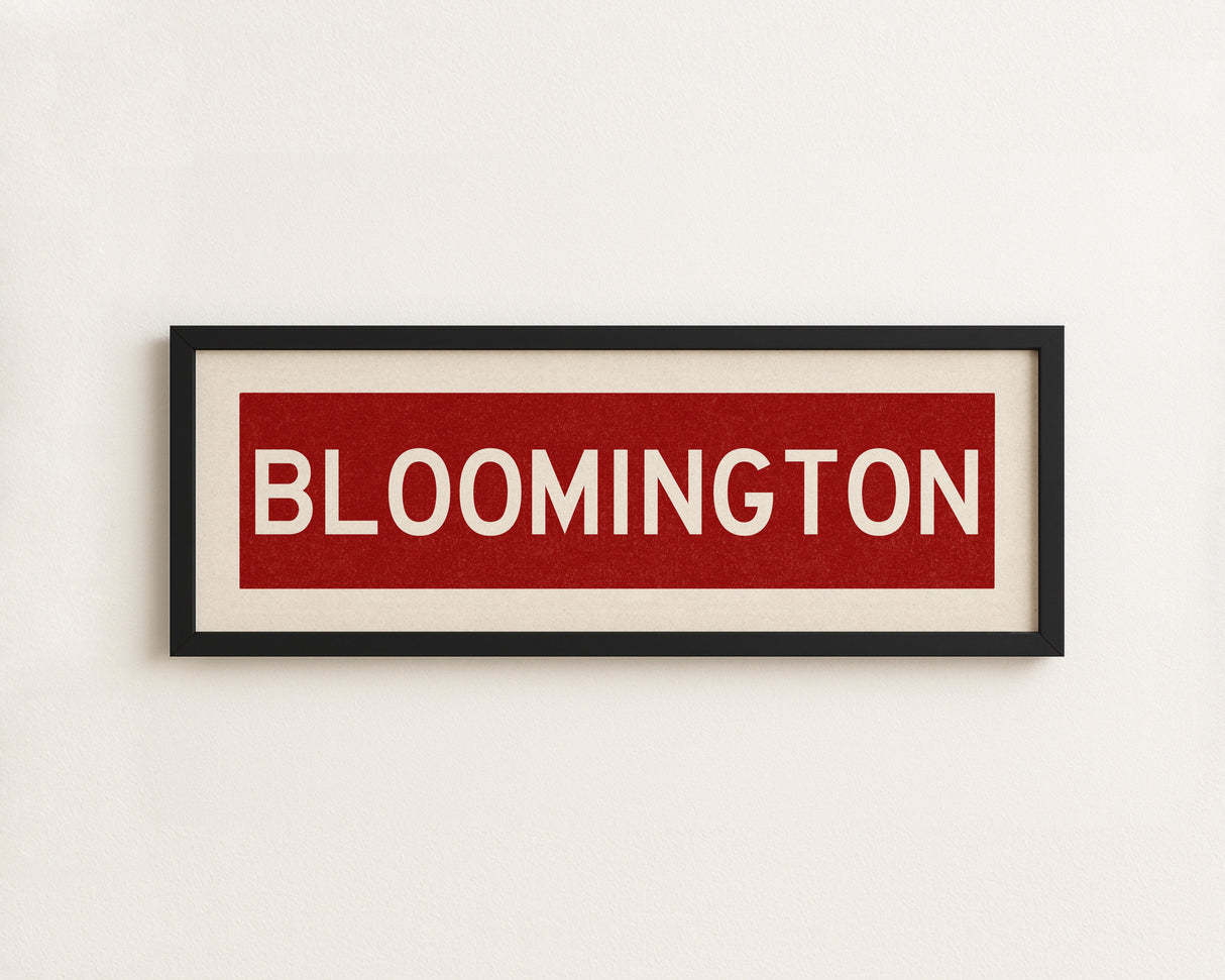 Framed Bloomington Crimson Bus Scroll