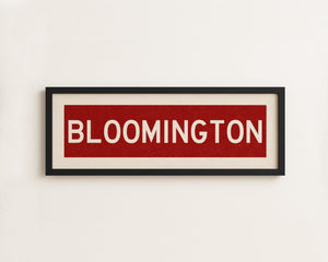 Framed Bloomington Crimson Bus Scroll