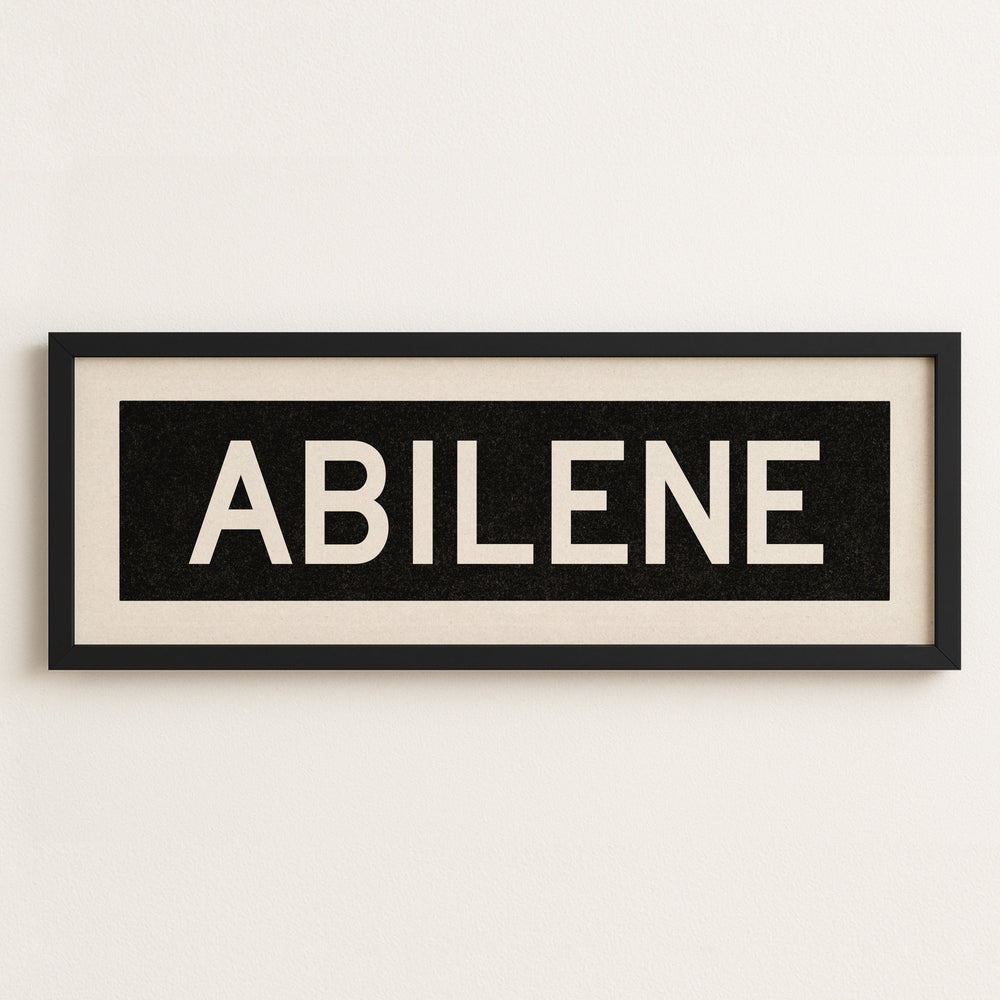 Framed Abilene Bus Scroll Sign