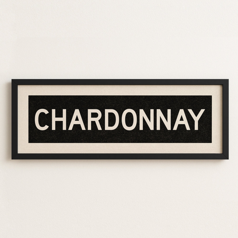Framed Chardonnay Bus Scroll Sign