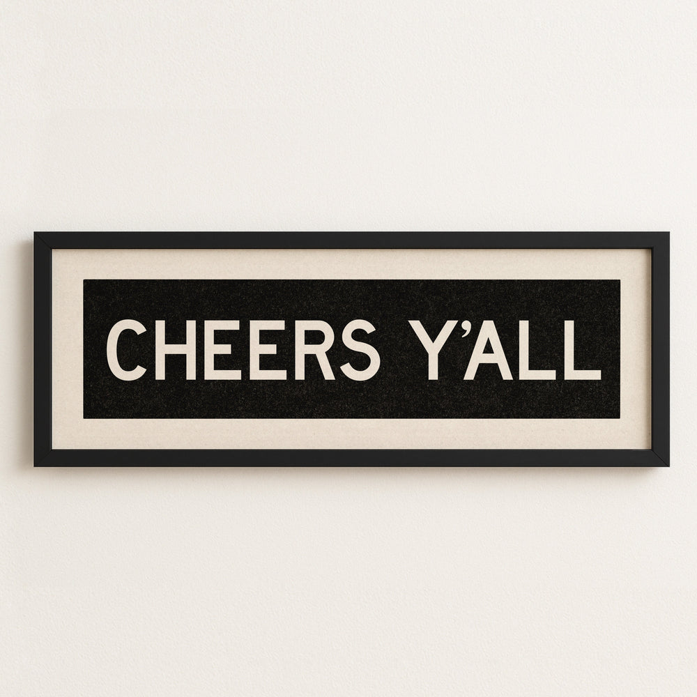 Framed Cheers Y'all Bus Scroll Sign