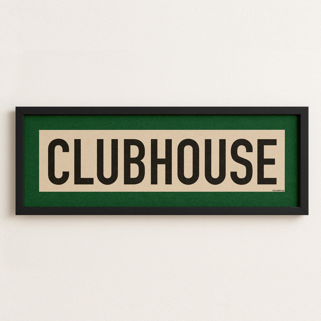 Framed Clubhouse Golf Art Scroll Sign