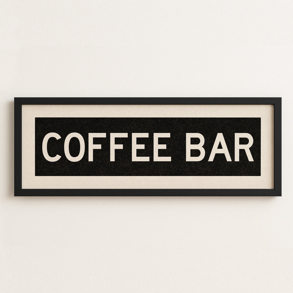 Framed Coffee Bar Bus Scroll Sign