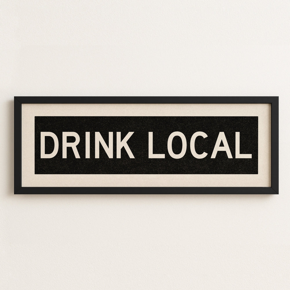 Framed Drink Local Bus Scroll Sign