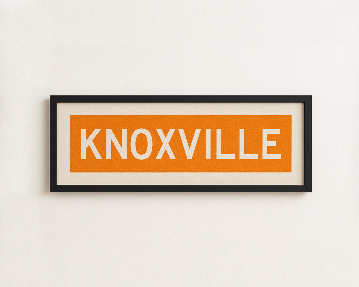 Framed Knoxville Orange Bus Scroll