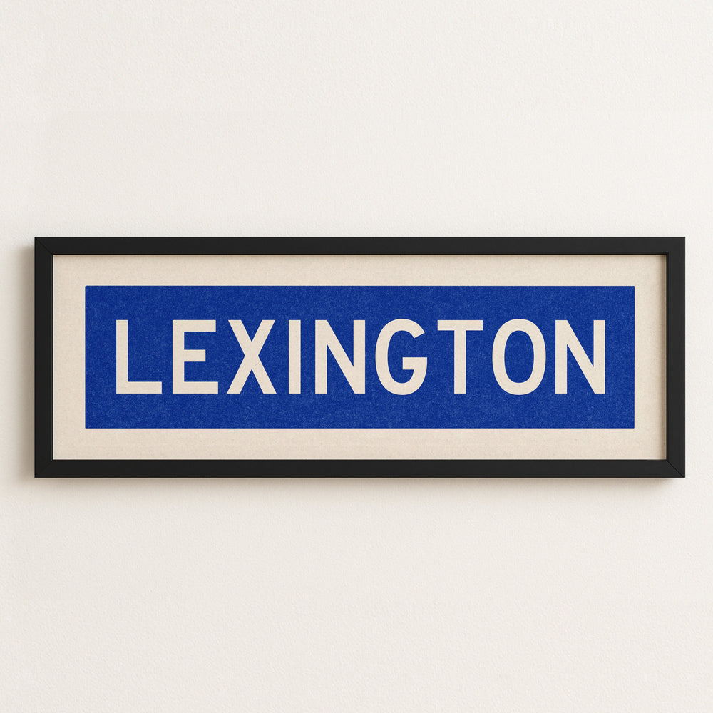 Framed Lexington Blue Bus Scroll