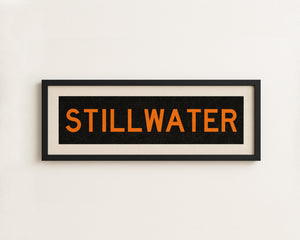 Framed Stillwater Orange Bus Scroll