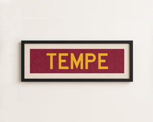Framed Tempe Maroon Bus Scroll